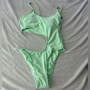 New With Tags Mint Green Cut Out One Piece Swimsuit